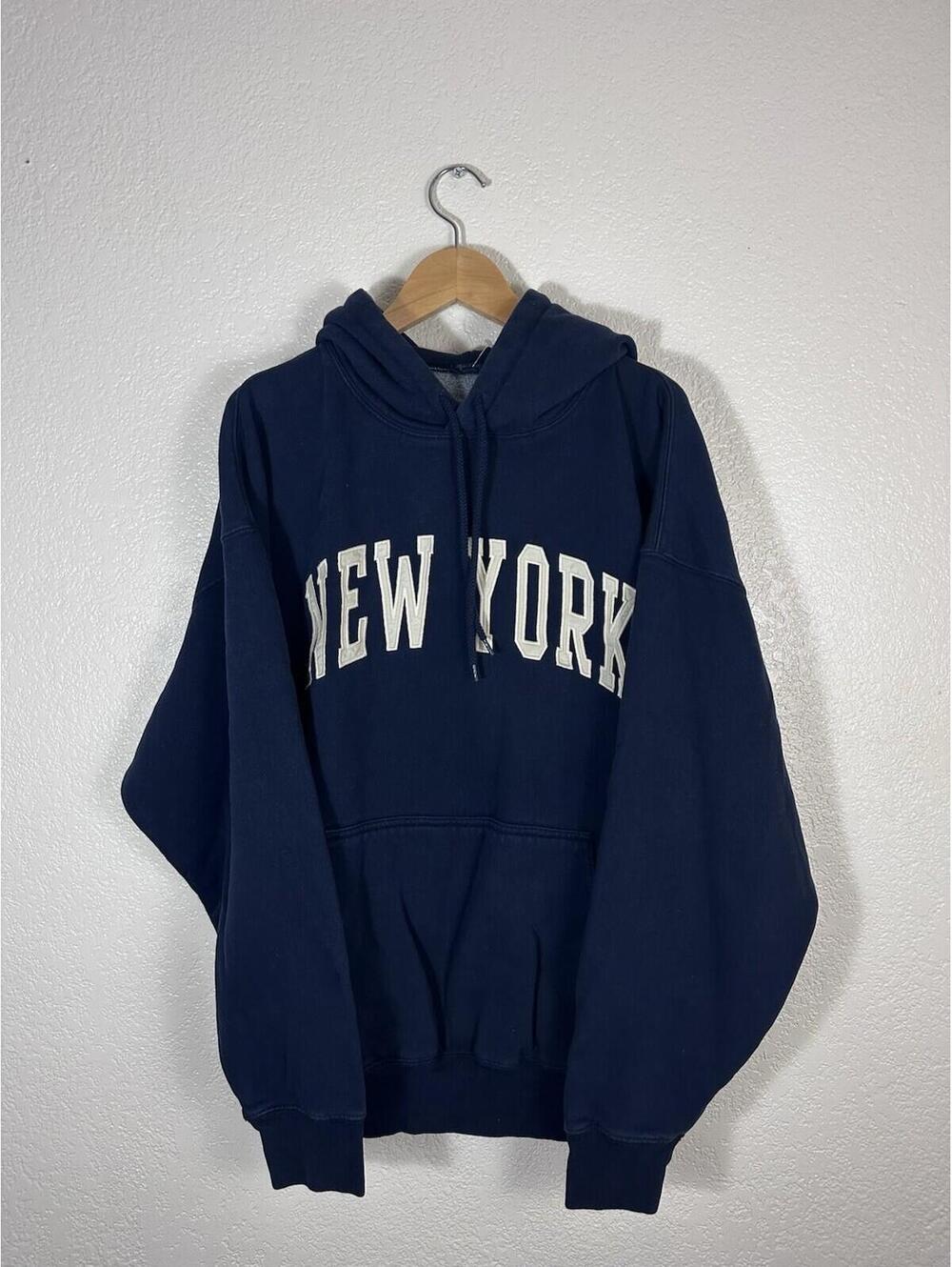 J. Galt New York Hoodie Navy Blue Pullover Sweatshirt Women’s Small Medium NWT